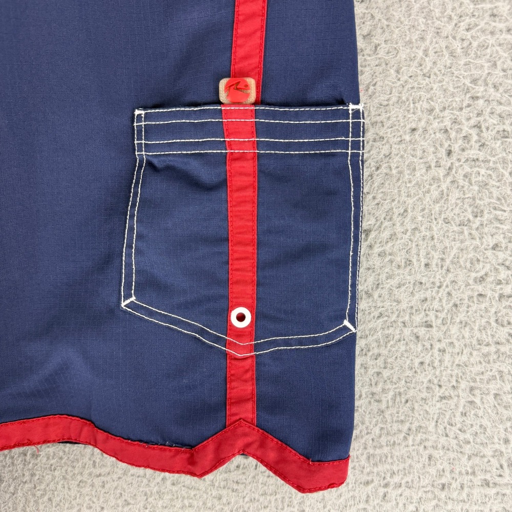 Rusty Board Shorts Mens 36 Navy Blue Vintage Ripstop Mesh Cargo Swim Trunks - Picture 2 of 13
